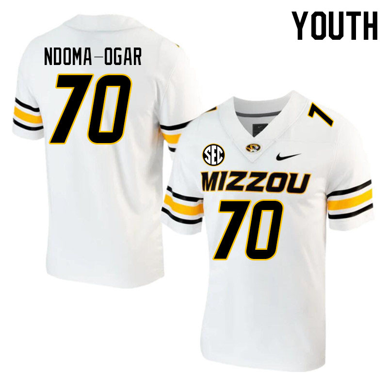 Youth #70 EJ Ndoma-Ogar Missouri Tigers College 2023 Football Stitched Jerseys Sale-White - Click Image to Close
